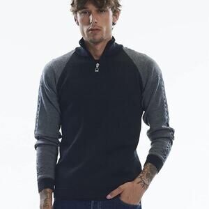 Dale of Norway Geilo Men's Sweater 100% Soft Merino Wool Pullover Quarter Zip XL